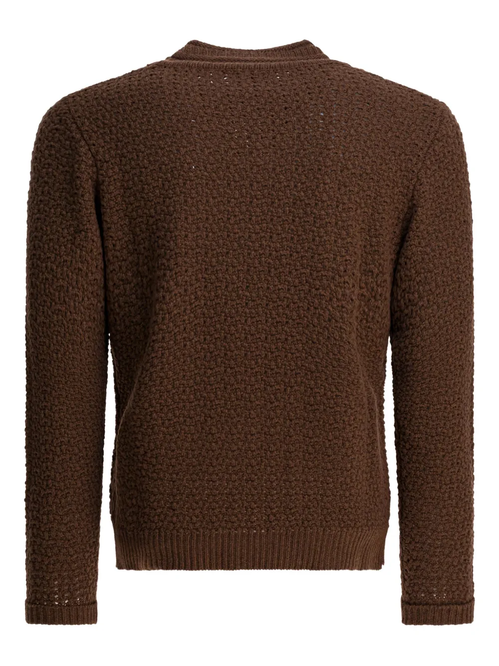 Rakkì Notre Dame Textured Knitted Sweater In Brown