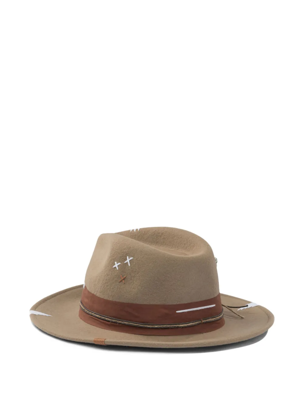 THE HAT GANG Positive Mind ribbon-detailed wool hat - Bruin