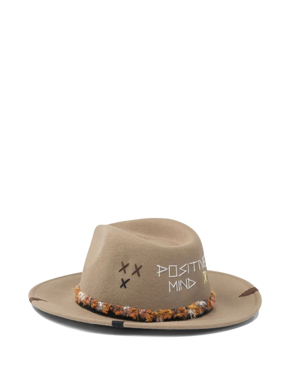 THE HAT GANG Positive Mind embroidered hat - Nude