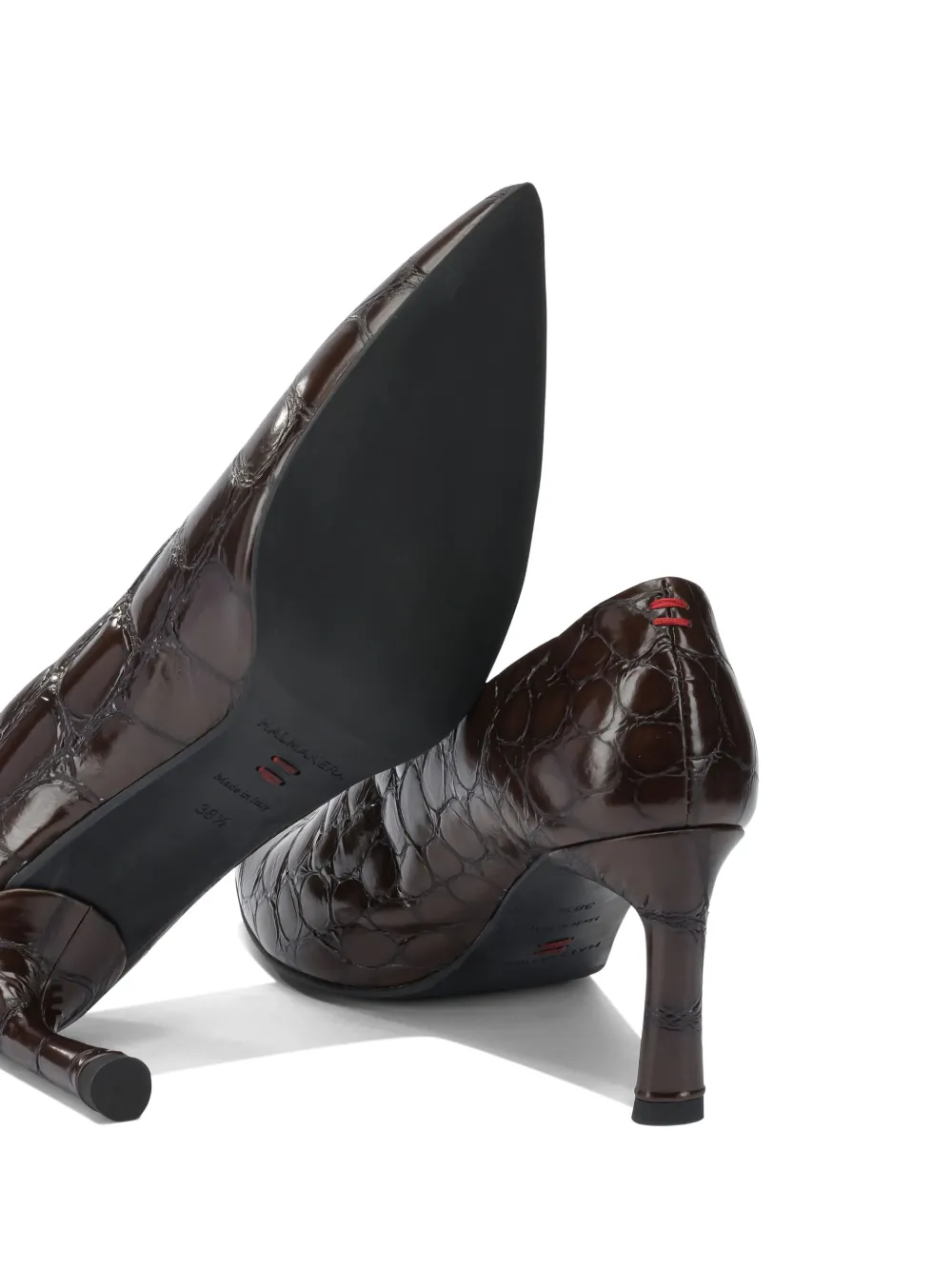 Halmanera Pumps met puntige neus Bruin