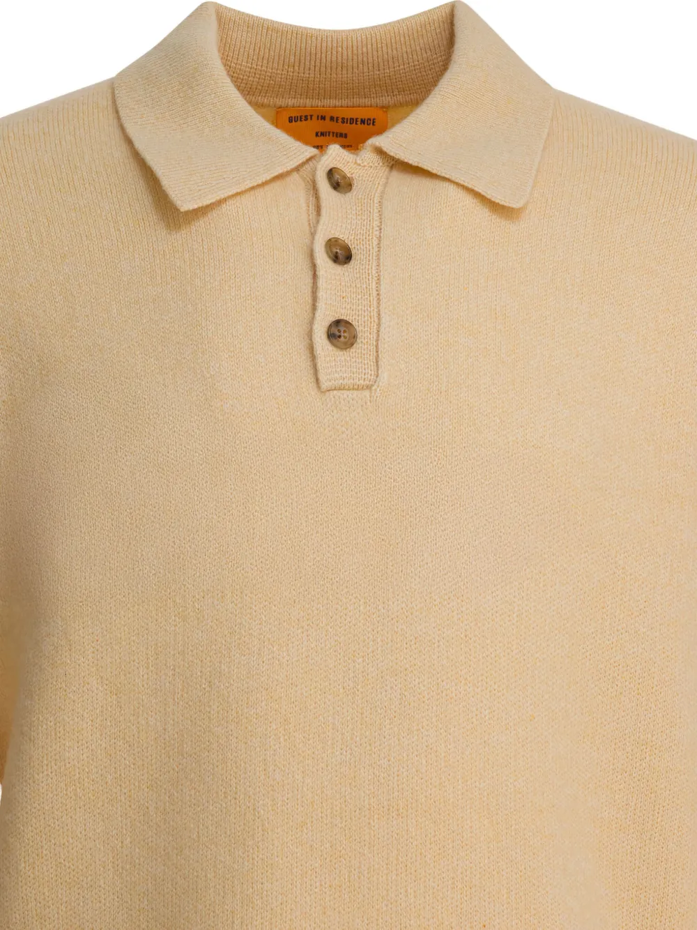 Guest In Residence Elbow-detailed Polo Shirt in Yellow, view 4