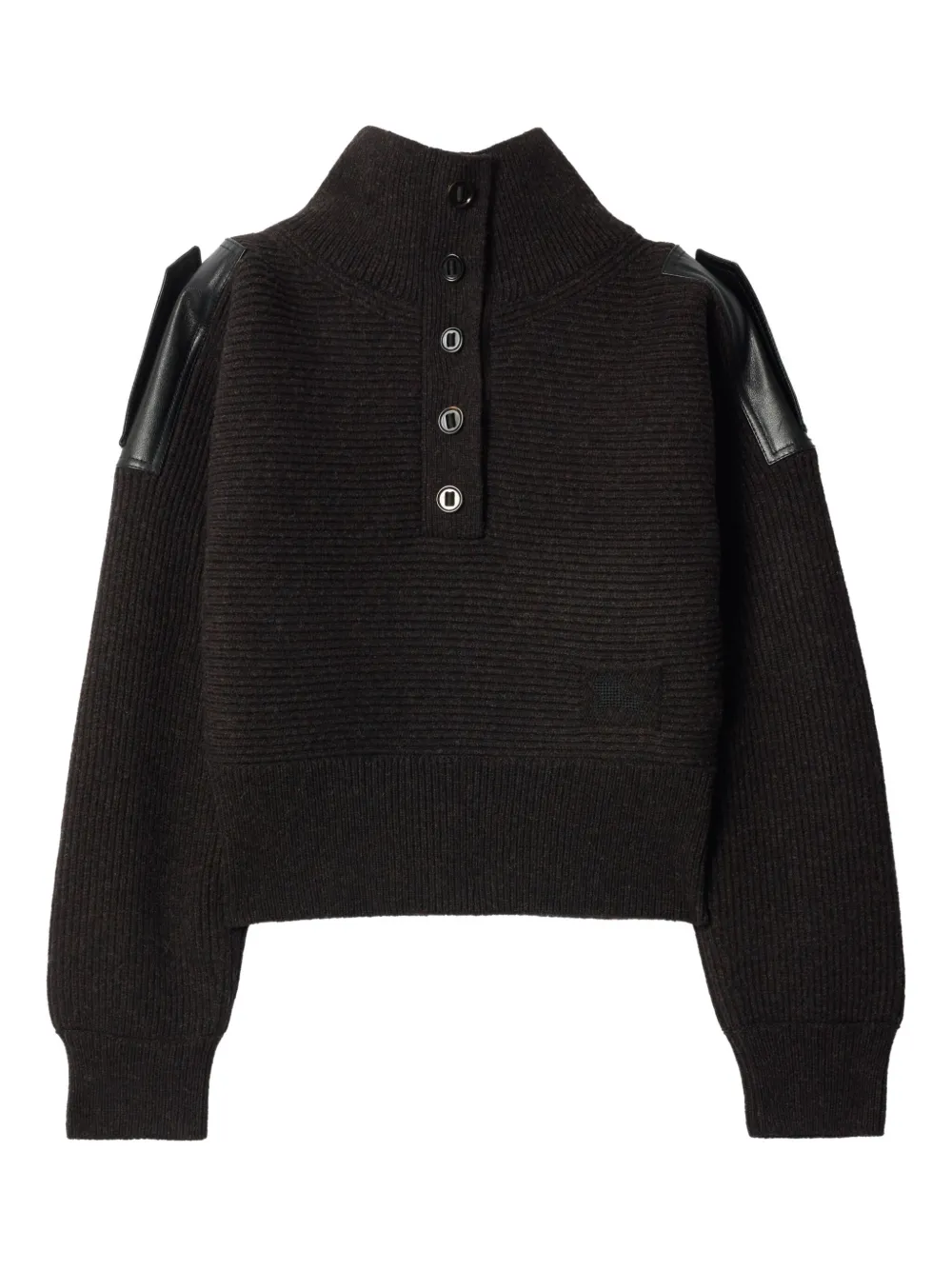 Burberry Wool Half-button Sweater In Brown
