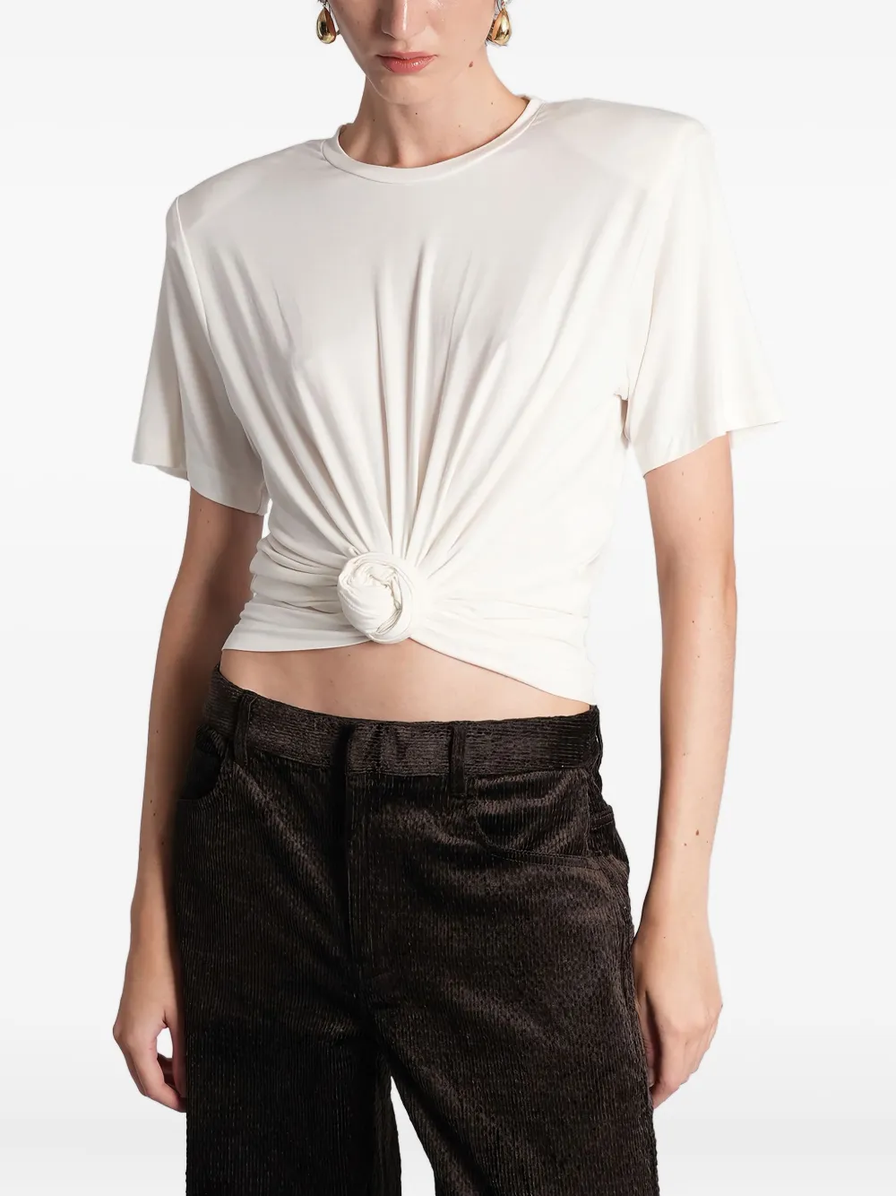 Magda Butrym knotted T-shirt | Neutrals | Image 1
