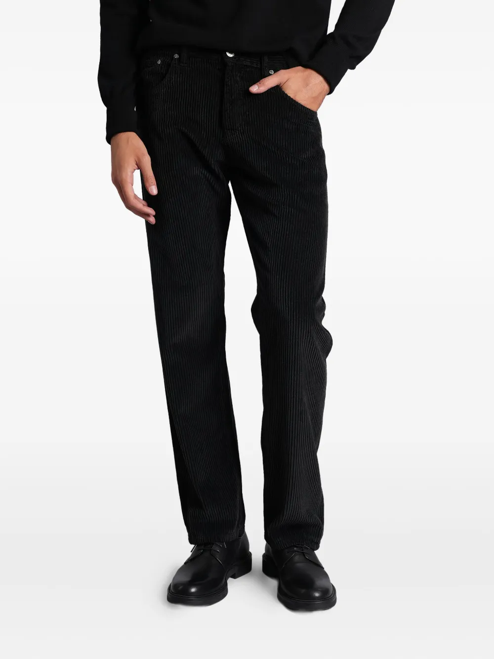Pt Torino Corduroy Trousers In Black