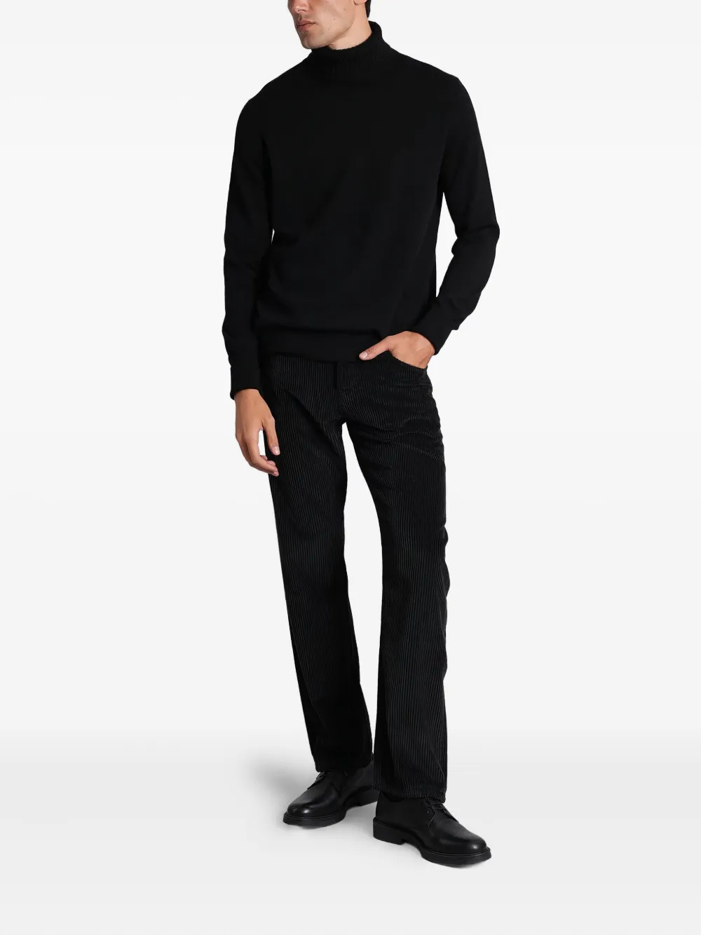 Pt Torino Corduroy Trousers In Black