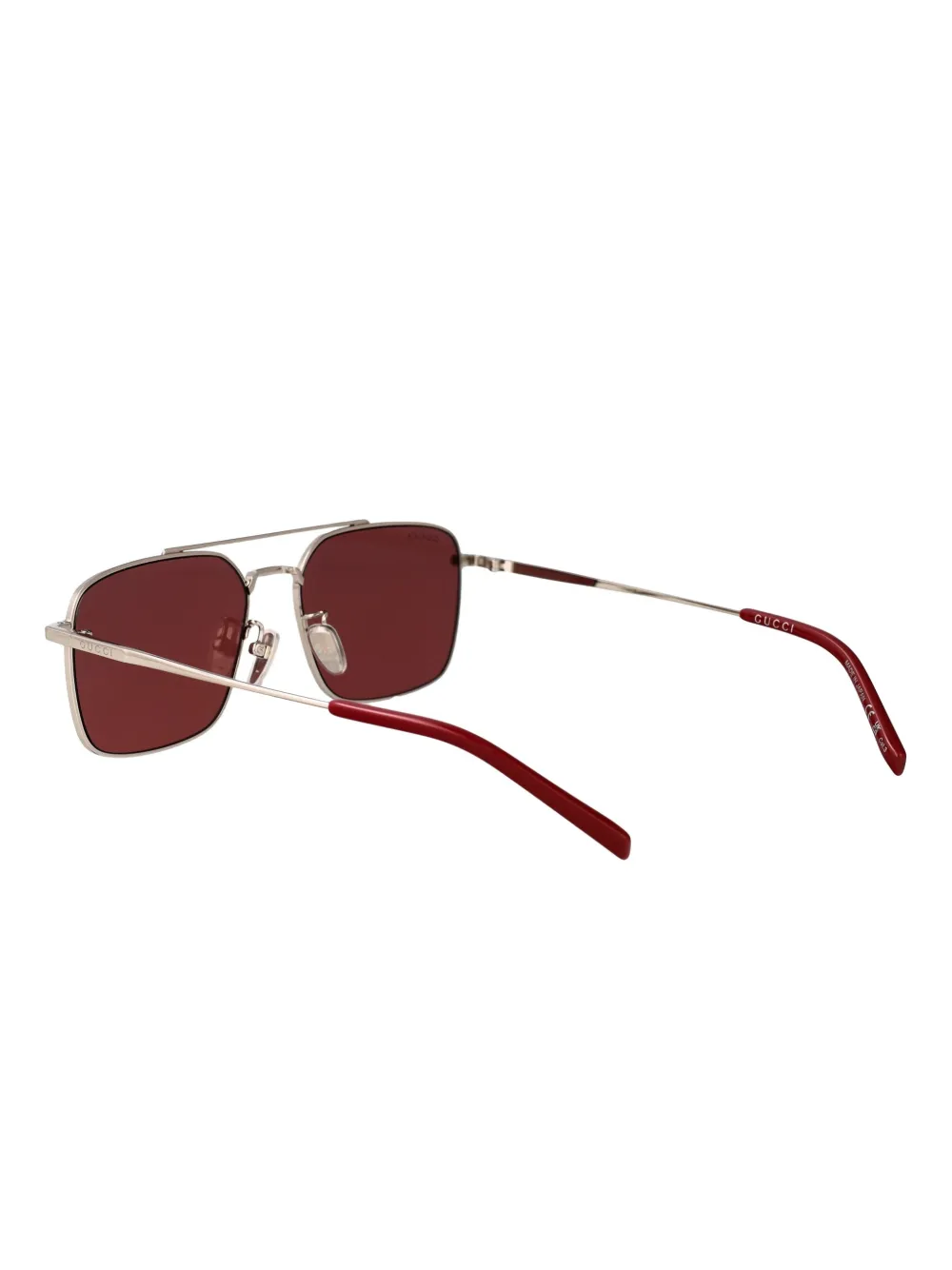 Gucci Eyewear Zonnebril met rechthoekig montuur Zilver