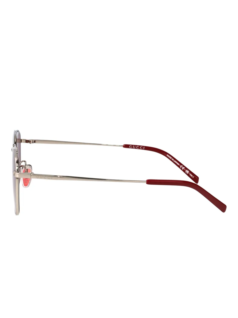 Gucci Eyewear Zonnebril met rechthoekig montuur Zilver