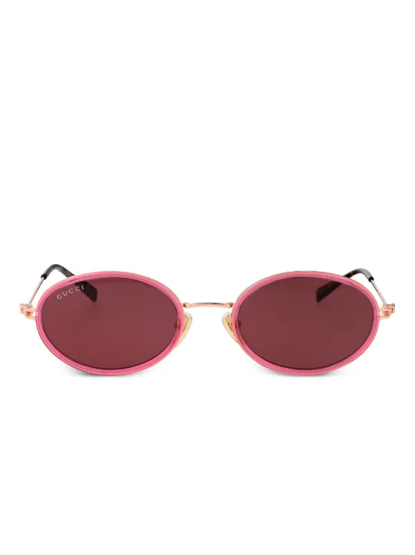 グッチ　オーバル型ピンクのサングラス Gucci Eyewear オーバルフレーム サングラス | ピンク | FARFETCH JP