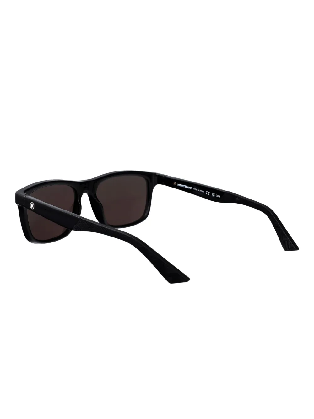 Montblanc Zonnebril met rechthoekig montuur Zwart