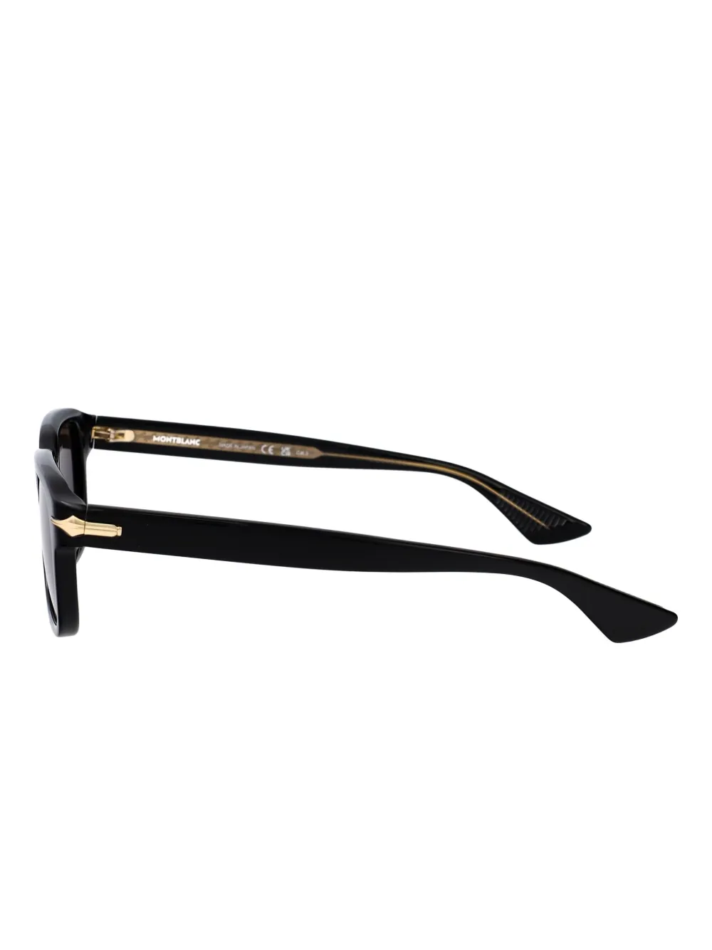Montblanc MB0436S zonnebril met rechthoekig montuur Zwart