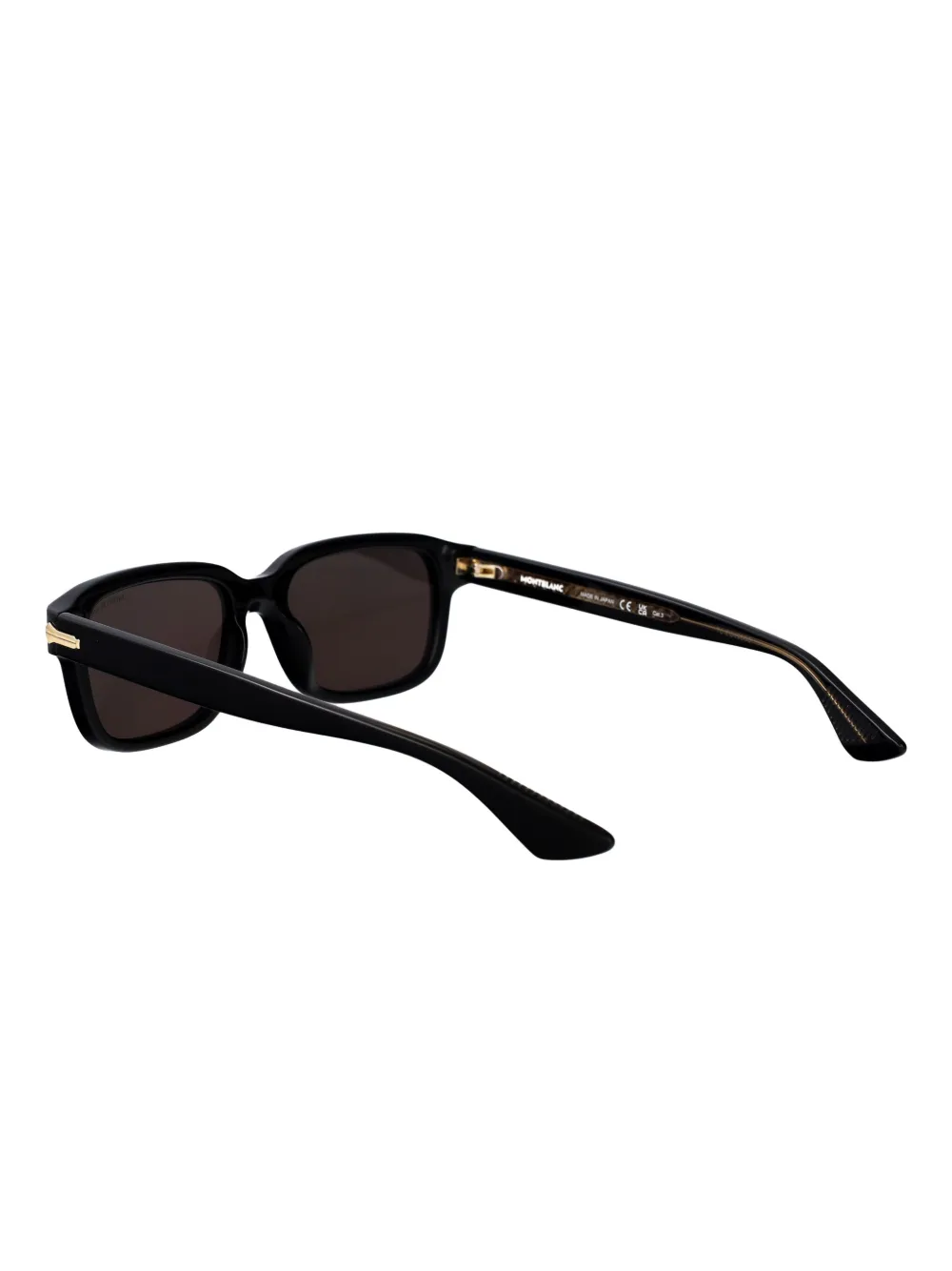 Montblanc MB0436S zonnebril met rechthoekig montuur Zwart