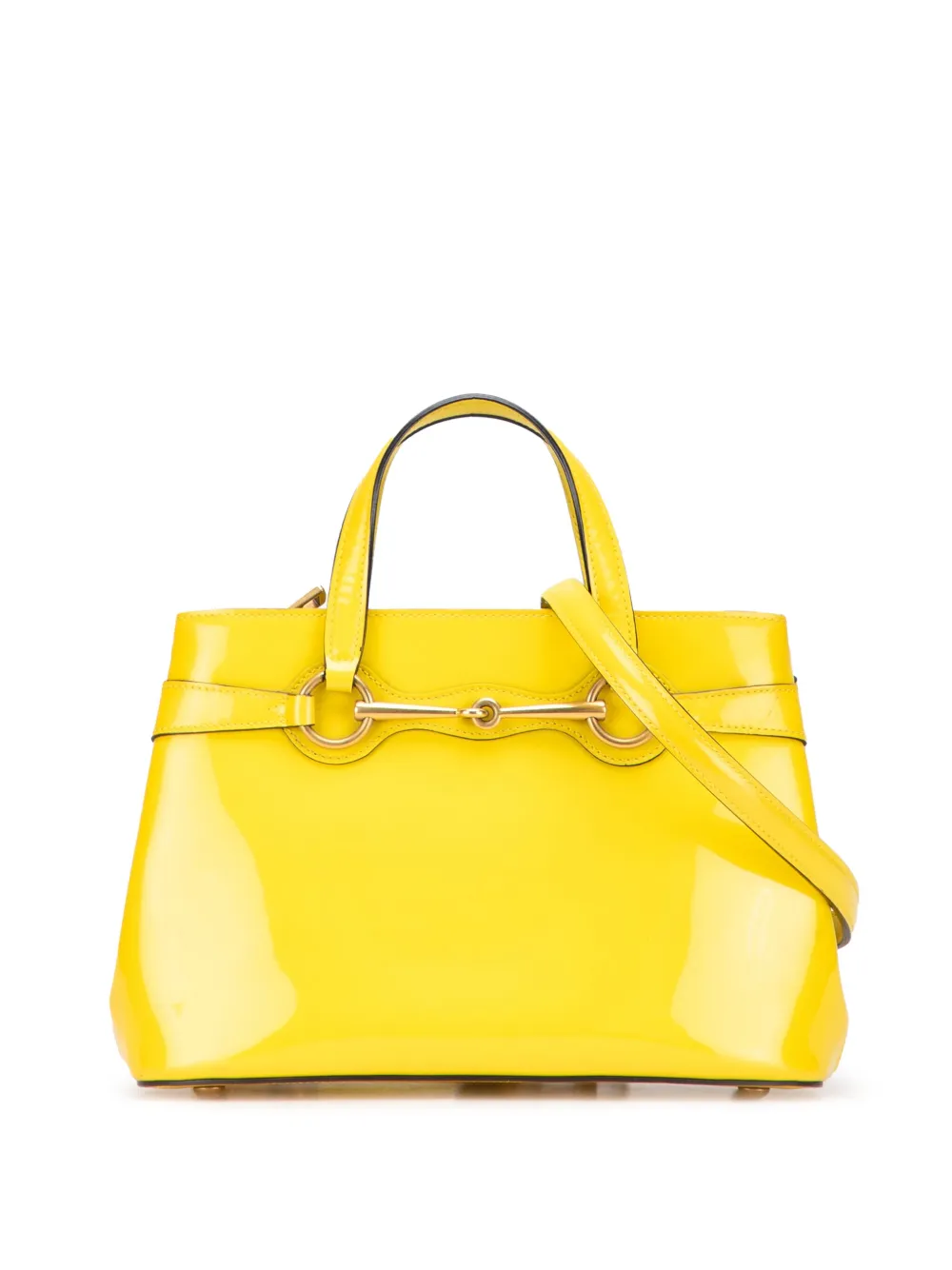Gucci Pre-Owned 2000-2015 Patent Bright Bit satchel | Yellow | Image 1