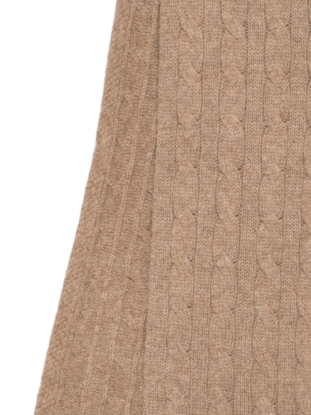 Polo Ralph Lauren Kabelgebreide sjaal met borduurwerk Bruin