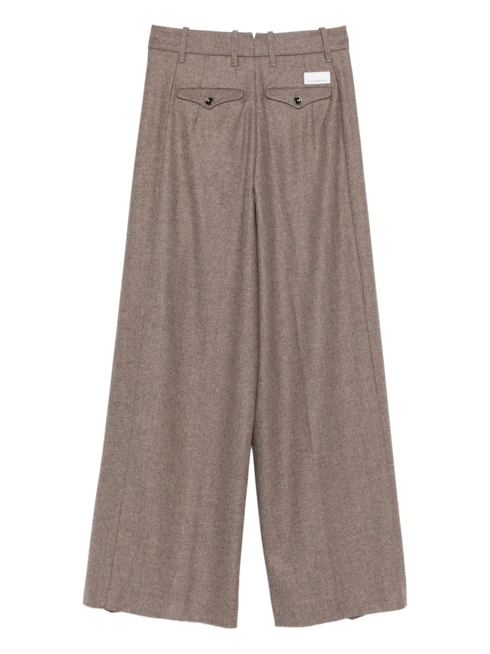 Nine In The Morning Herringbone Pleated Trousers In Brown