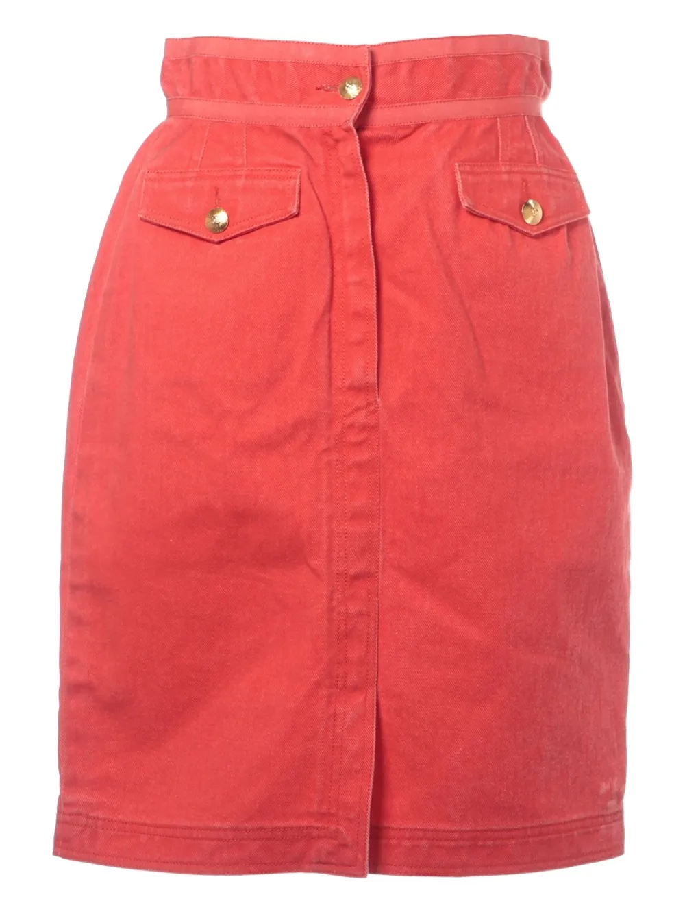 CHANEL Pre-Owned 2000-2010 front-pocket midi skirt | Red | Image 1
