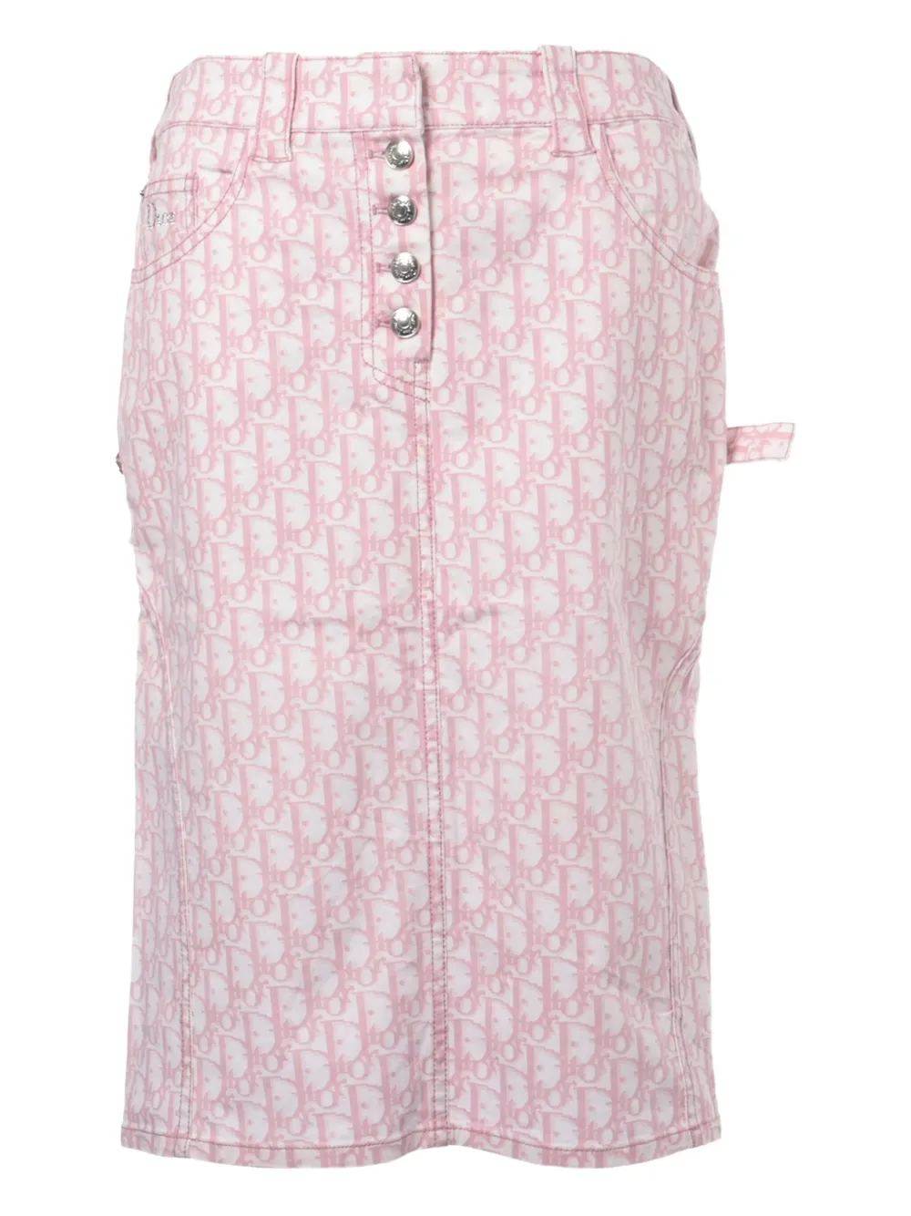 Christian Dior Pre-Owned 2004 Trotter-monogram midi skirt | Pink | Image 1