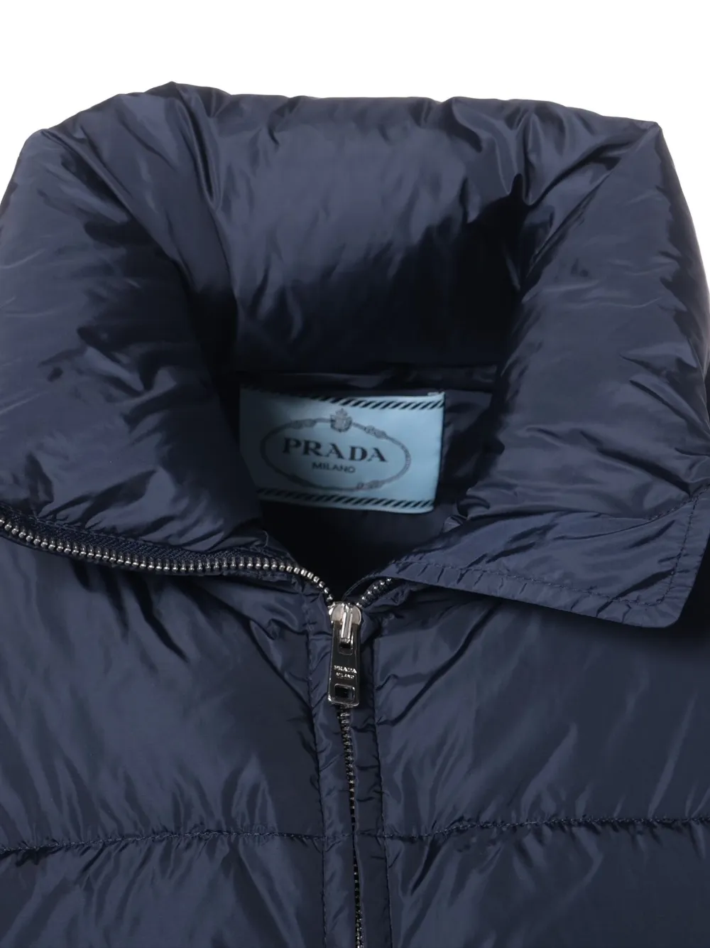 Pre-owned Prada 2018 Zip-up Down Jacket In Blue
