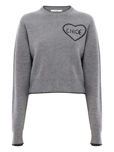 Chloé heart-appliqué sweater