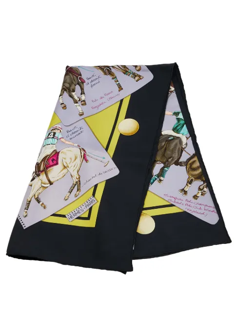 Hermès Pre-Owned mascada de seda Le Monde du Polo 1986-1998