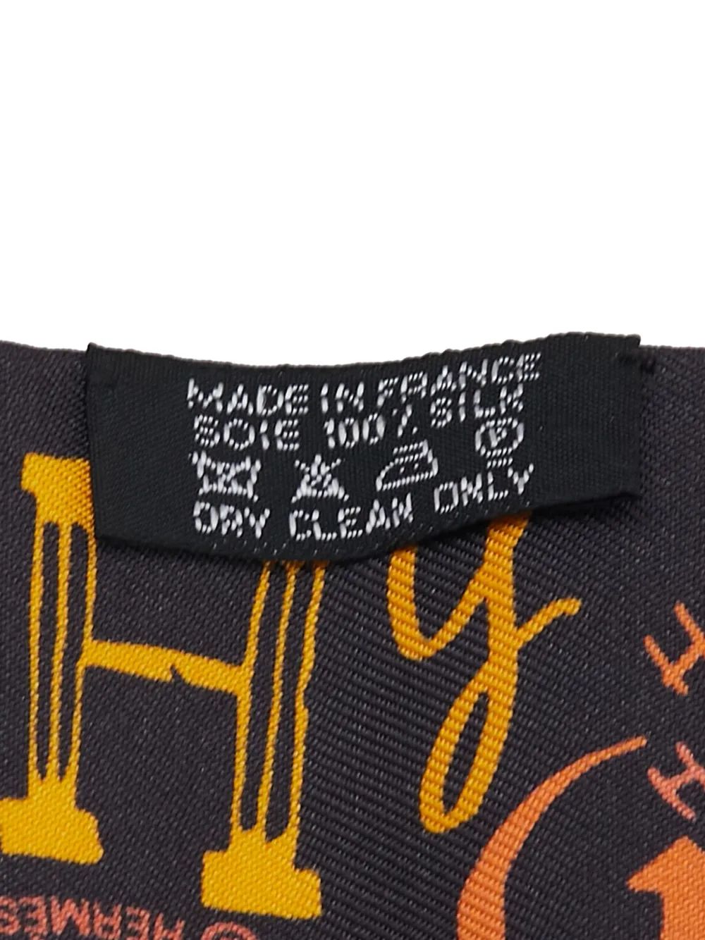Pre-owned Hermes 1999-2007 1001 H Silk Twilly Scarf Scarves In Gray