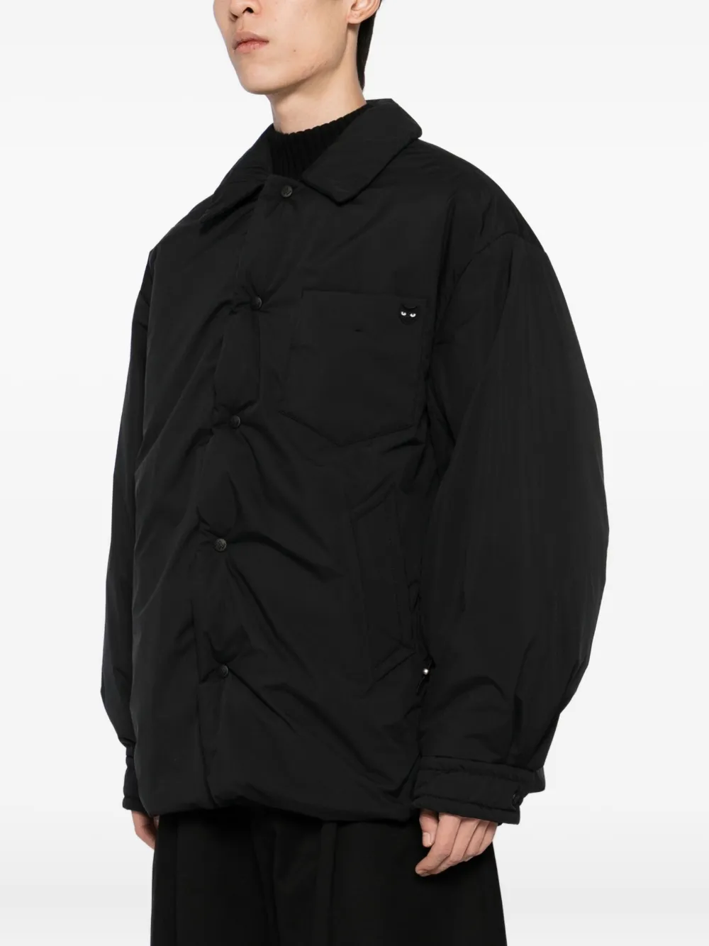 SONGZIO Gewatteerd jack met ruches Zwart