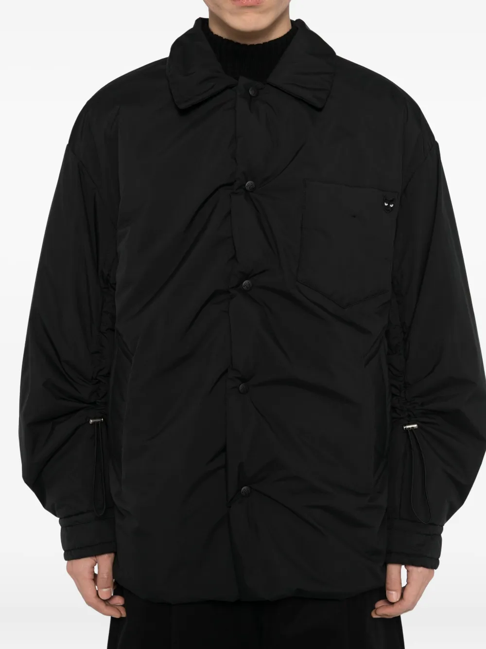 SONGZIO Gewatteerd jack met ruches Zwart