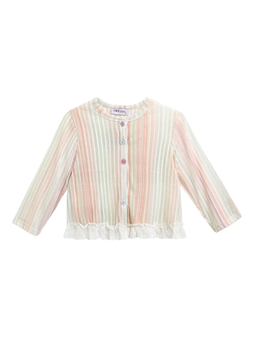 Mimi Tutu Gestreept vest en rok met kanten afwerking Blauw