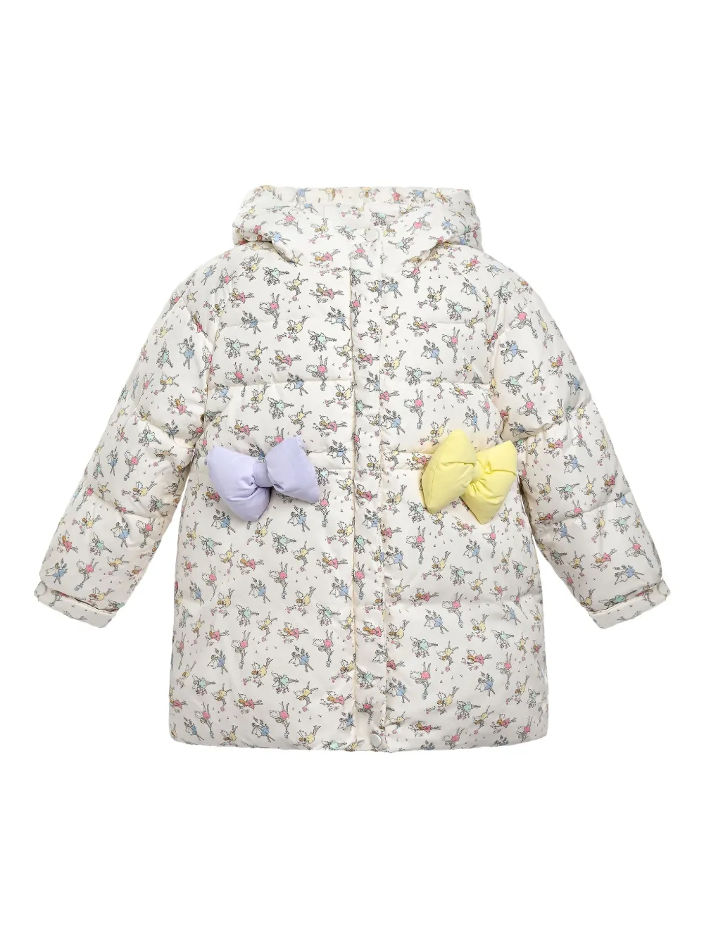 Mimi Tutu Jas met capuchon en strikapplicatie Wit
