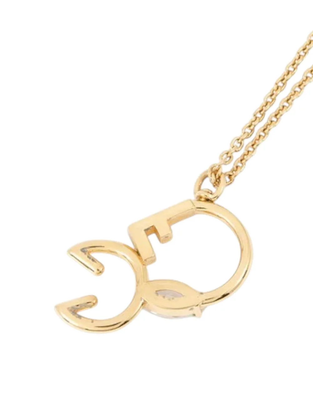 Fendi Pre-Owned 2010-2025 Gold Plated Metal Rhinestone Pendant Necklace costume necklace | Image 2