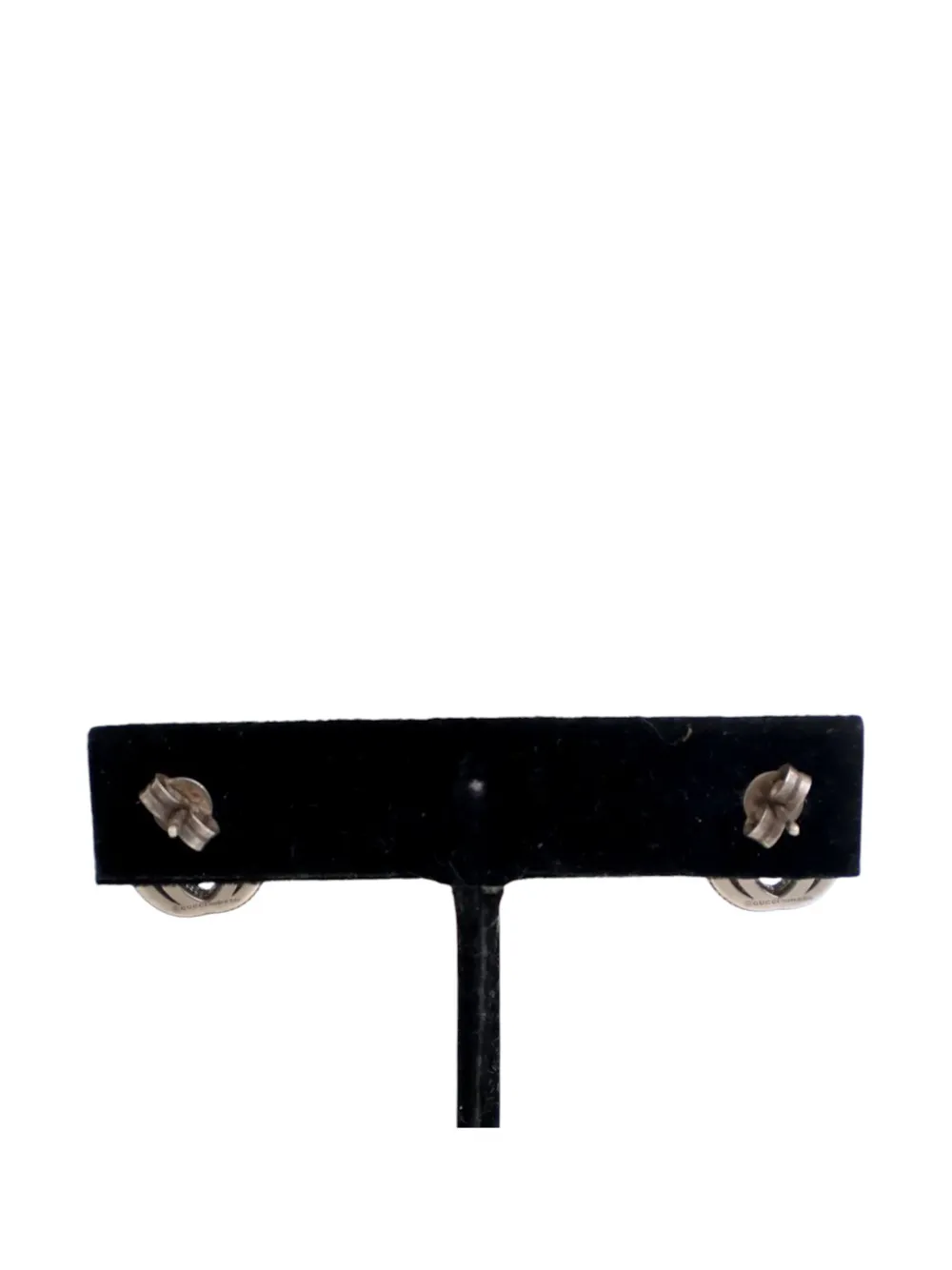 Gucci Pre-Owned 2010-2020 Sterling Silver Interlocking G Ear Studs earrings | Men | Image 2