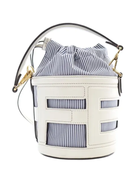 Fendi Pre-Owned 2010-2025 Mini Nylon Vitello King Logo Step Out Bag bucket bag