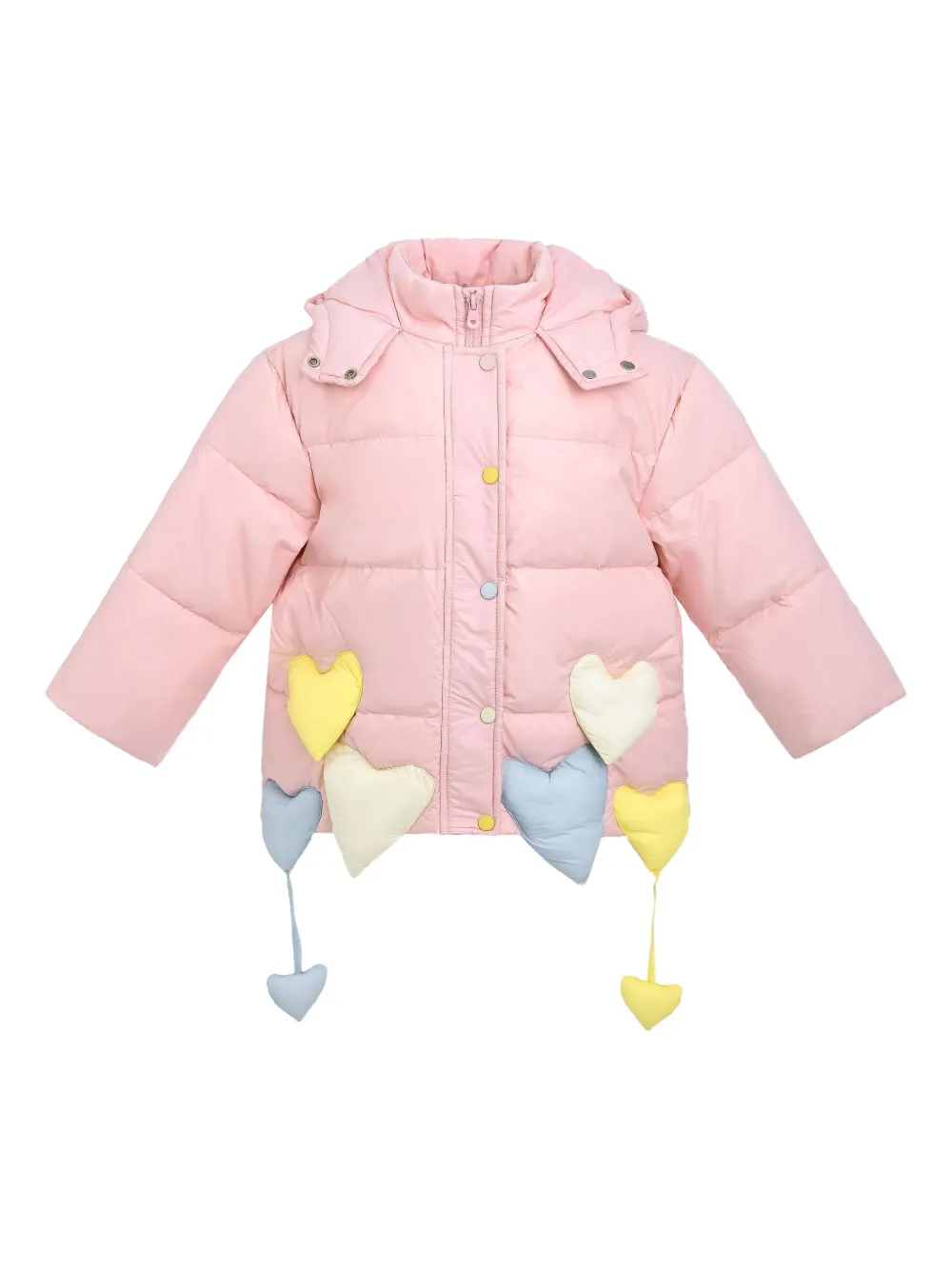 Mimi Tutu heart-appliqué puffer coat | Pink | Image 1