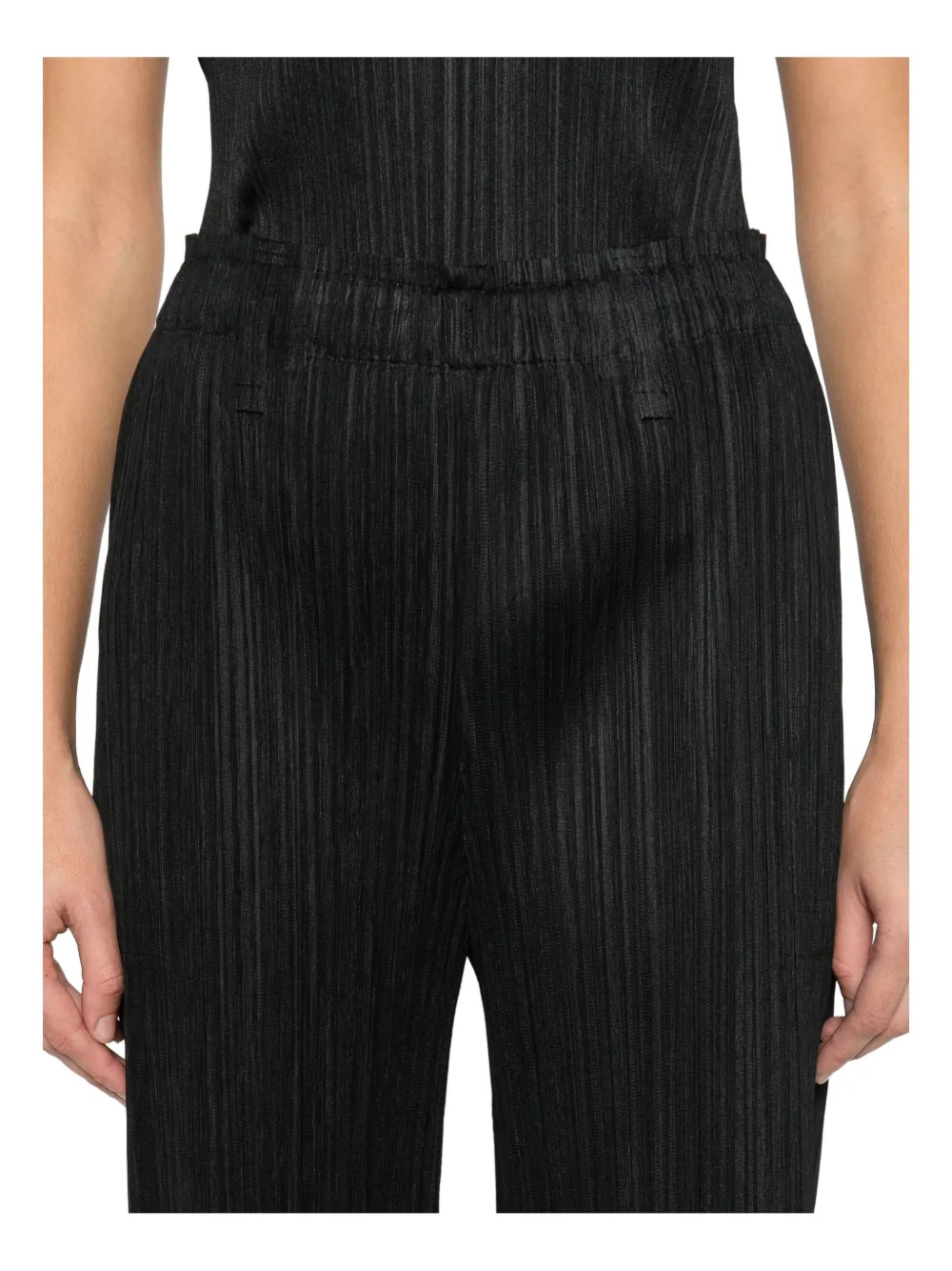 Issey Miyake Wide Leg Pleated Pants, Black (thicker) In Black