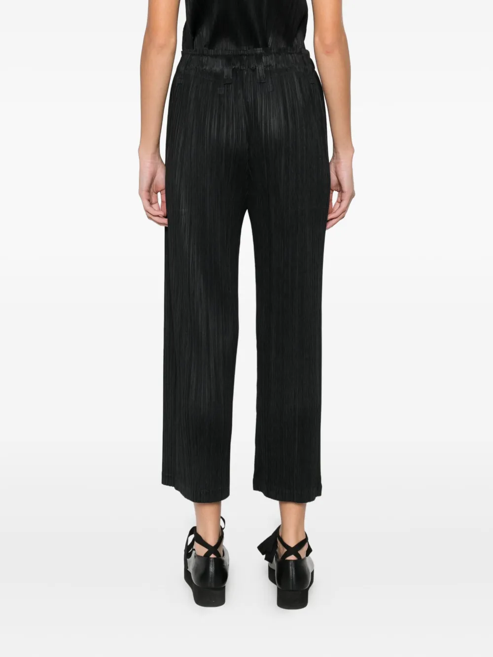 Issey Miyake Wide Leg Pleated Pants, Black (thicker) In Black