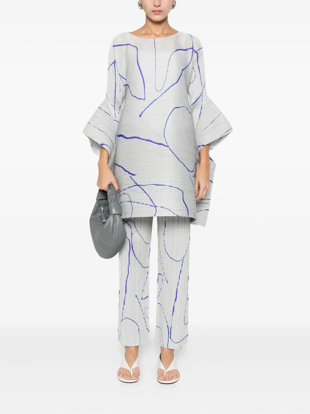 Pleats Please Issey Miyake Top met abstract patroon - Grijs