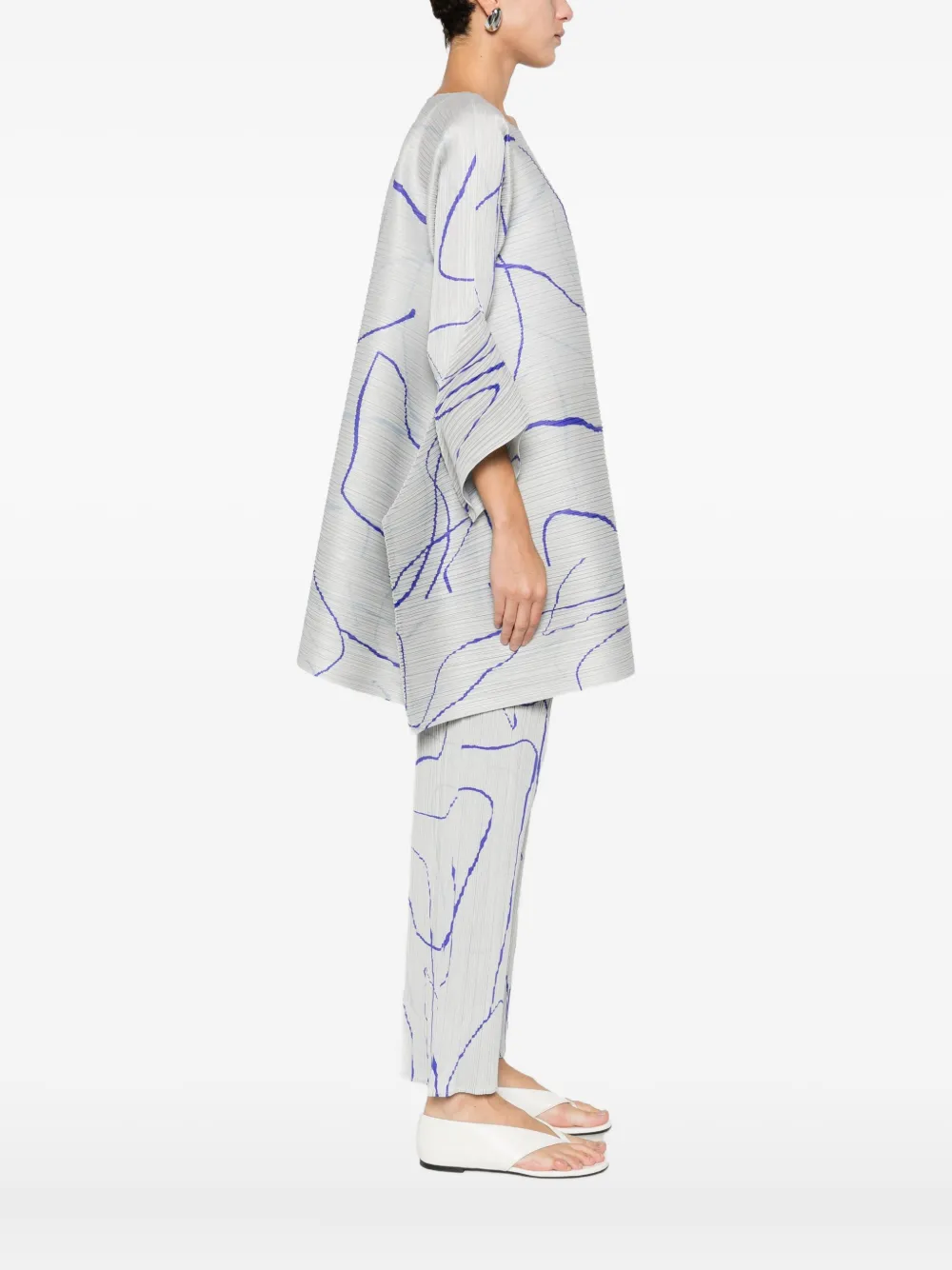Pleats Please Issey Miyake Top met abstract patroon Grijs