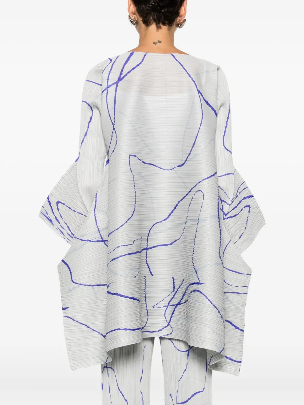 Pleats Please Issey Miyake Top met abstract patroon Grijs