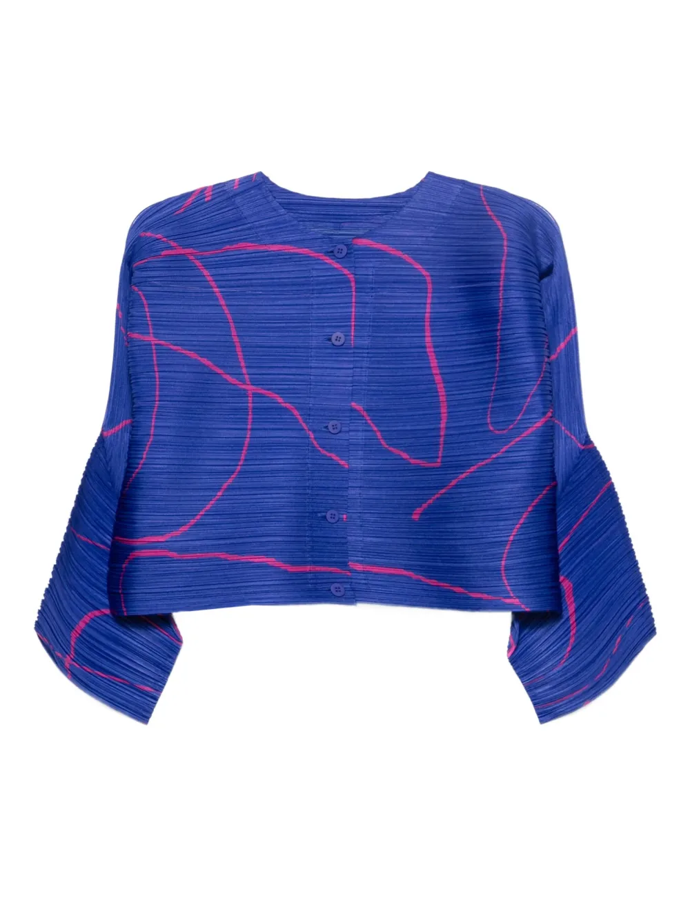 Pleats Please Issey Miyake abstract-pattern top | Blue | Image 1