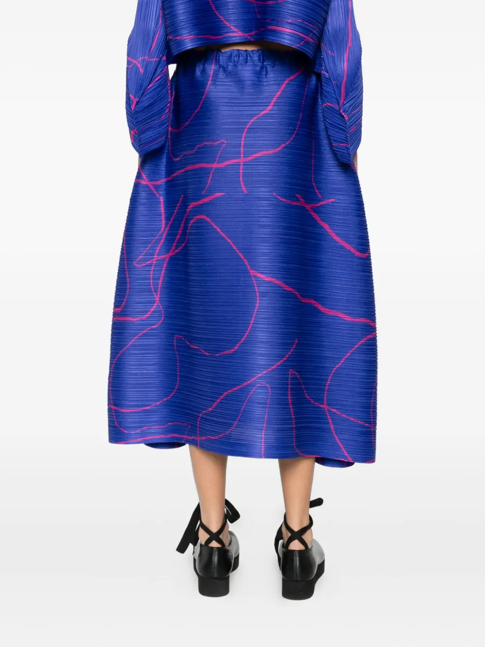 Issey Miyake Pleated Skirt In Blue
