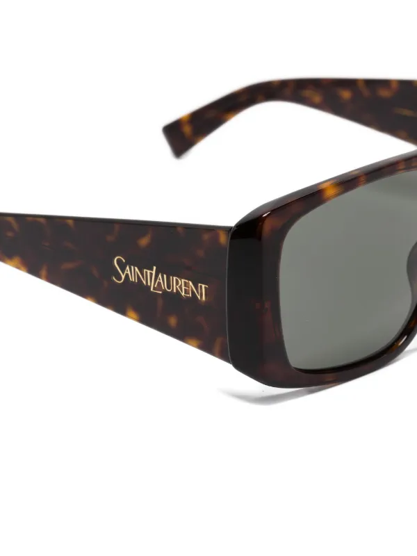 Saint Laurent Eyewear Óculos De Sol Quadrado SL 832 | Marrom