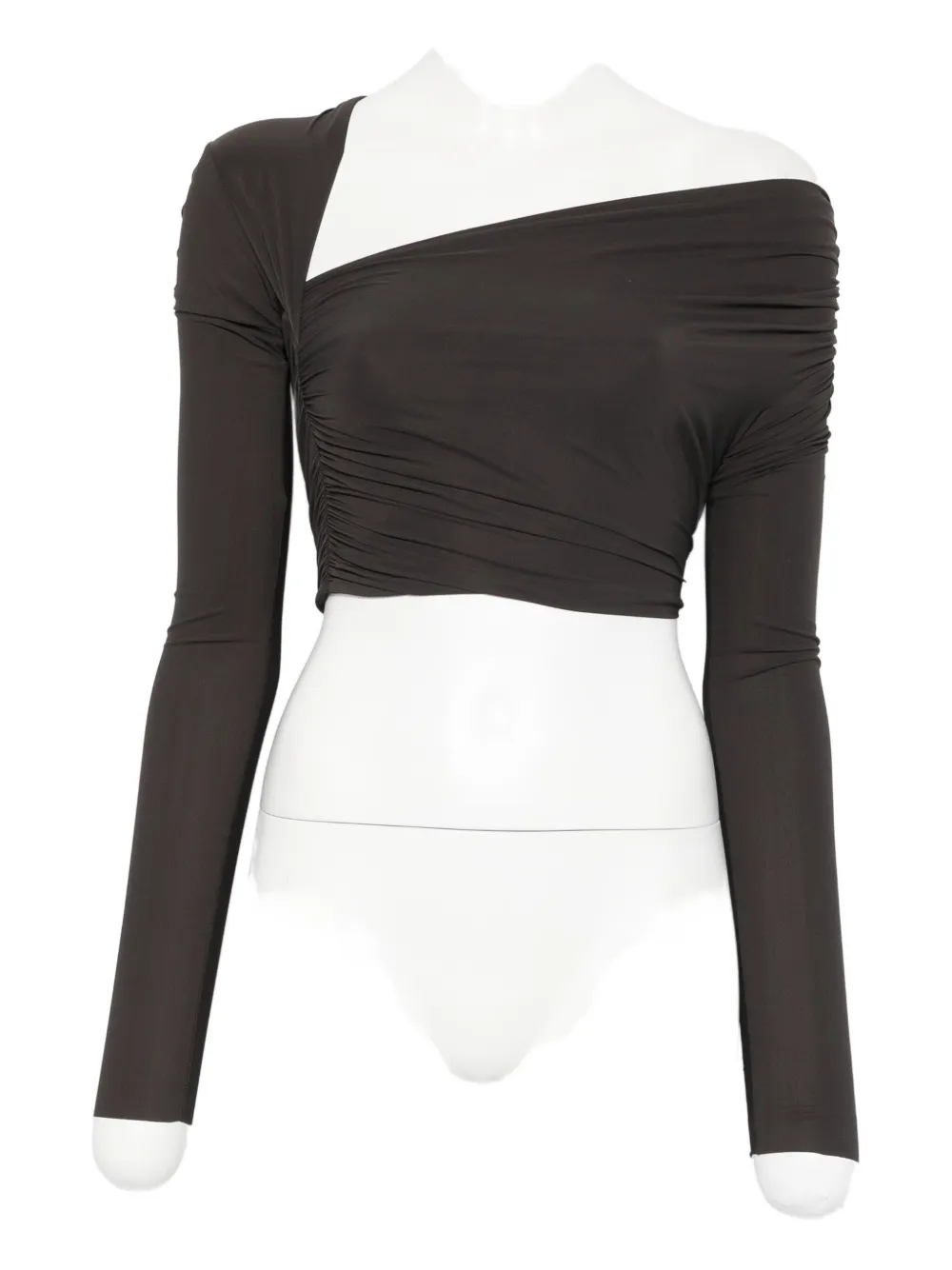 Amazuìn one-shoulder blouse | Brown | Image 1
