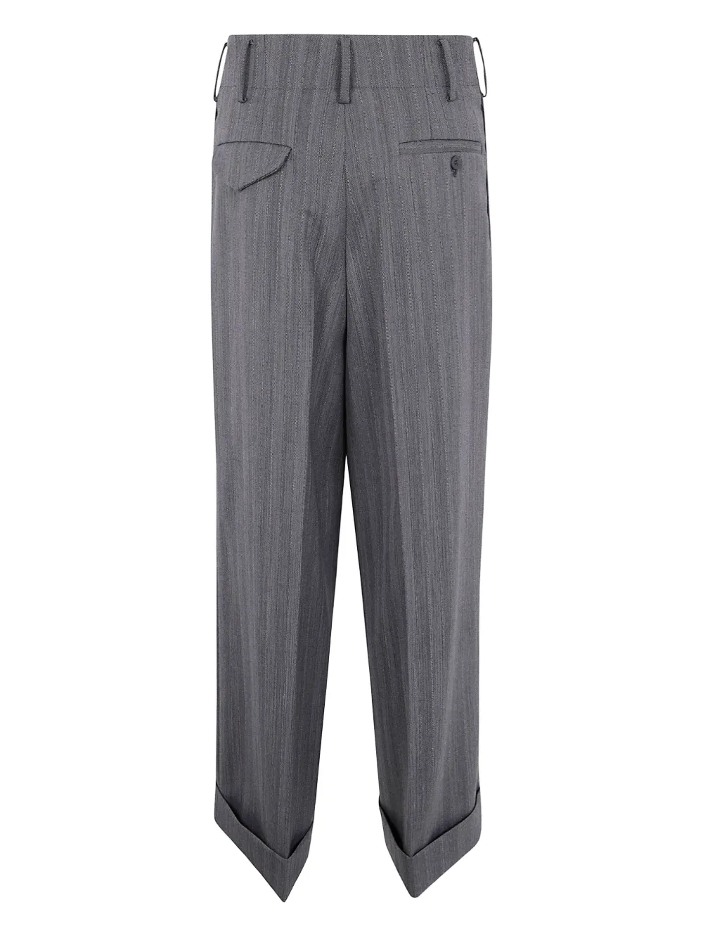 IBRIGU pinstripe cuffed trousers - Grijs