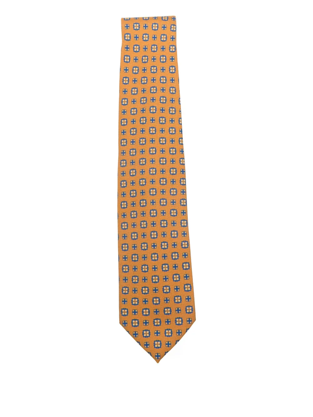 Barba Napoli Patterned Silk Te In Brown