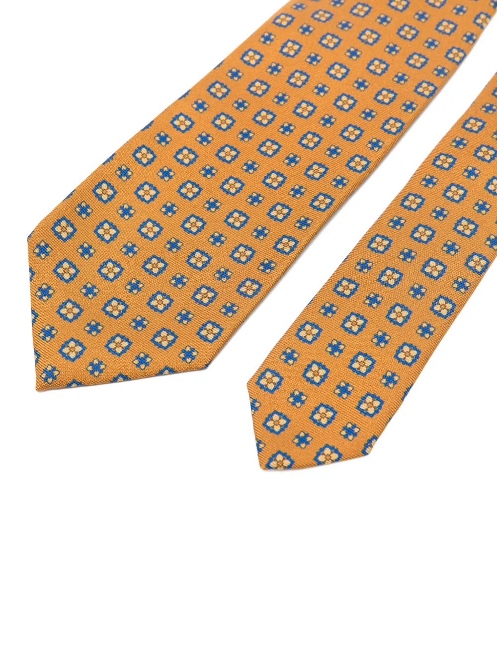Barba Napoli Patterned Silk Te In Brown