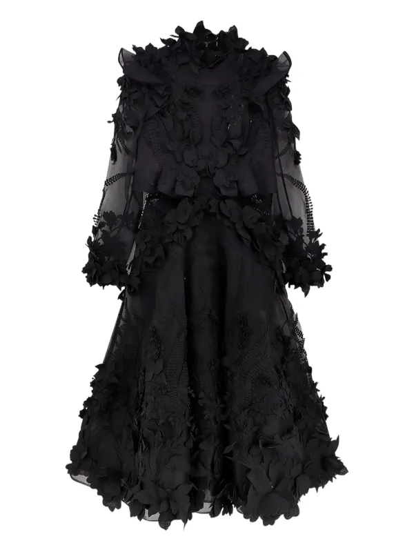 Zimmermann Hypnotic Applique Dress, Black, Size 0, 100% Silk Zimmermann Hypnotic Applique Dress, Black, Size 0, 100% Silk