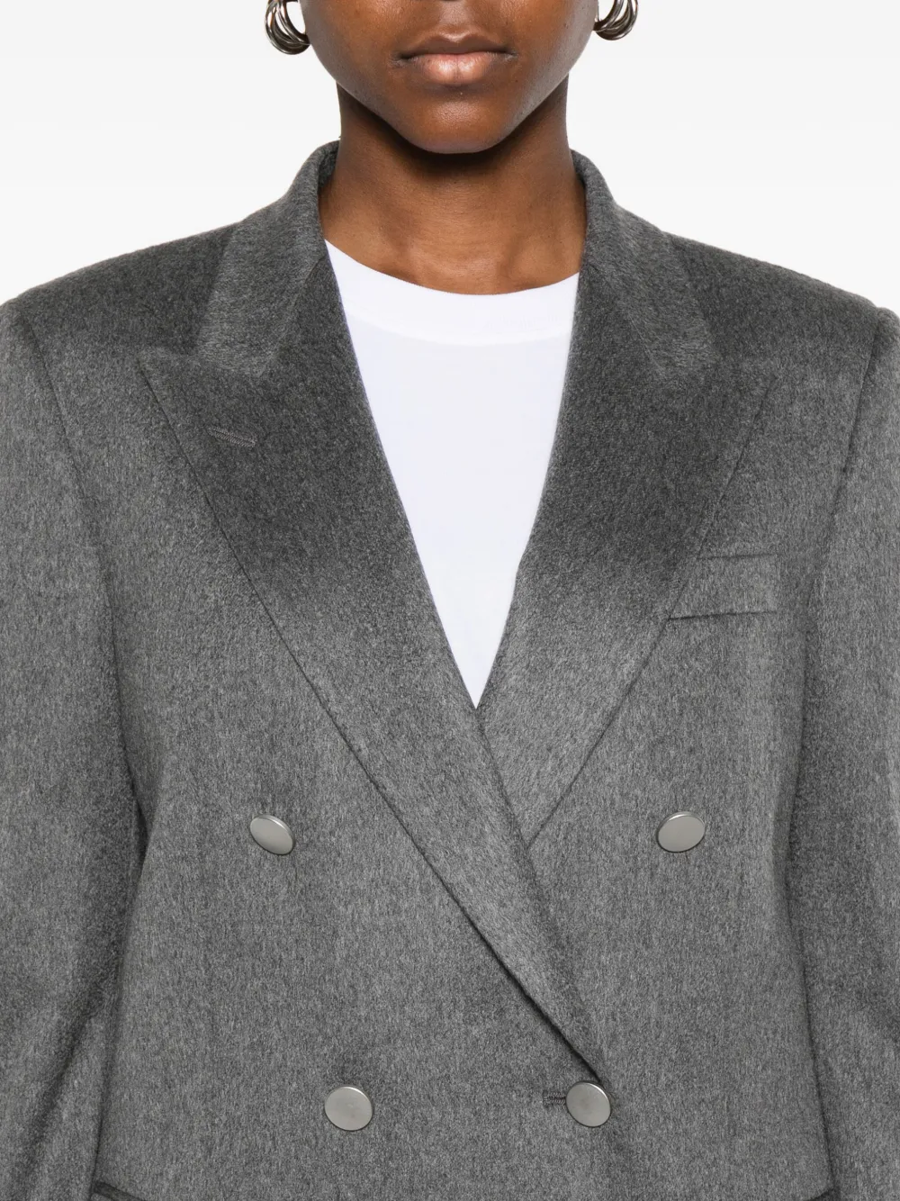 Tagliatore Cashmere Double-breasted Blazer In Gray
