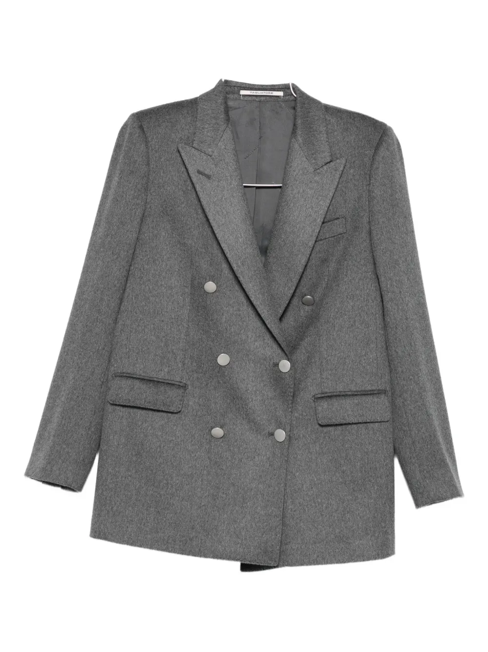 Tagliatore Cashmere Double-breasted Blazer In Gray