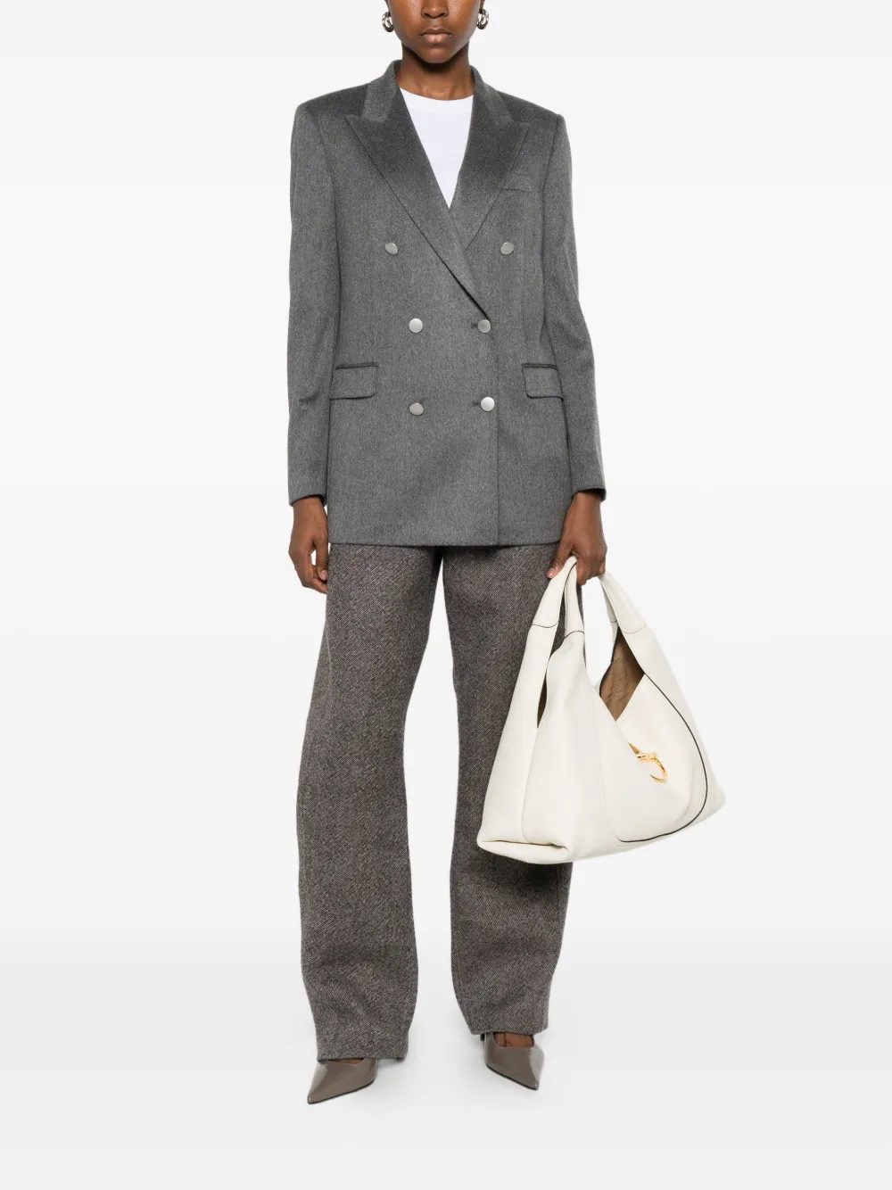 Tagliatore Cashmere Double-breasted Blazer In Gray