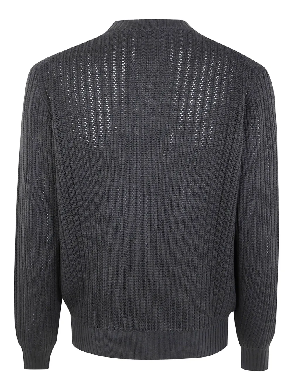 Filippo De Laurentiis Open-knit Crew-neck Sweater In Black