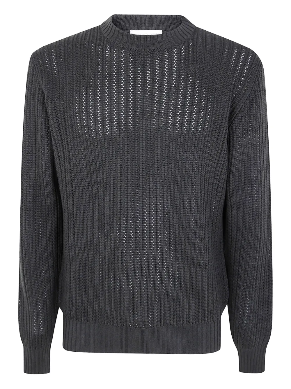 Filippo De Laurentiis Open-knit Crew-neck Sweater In Black